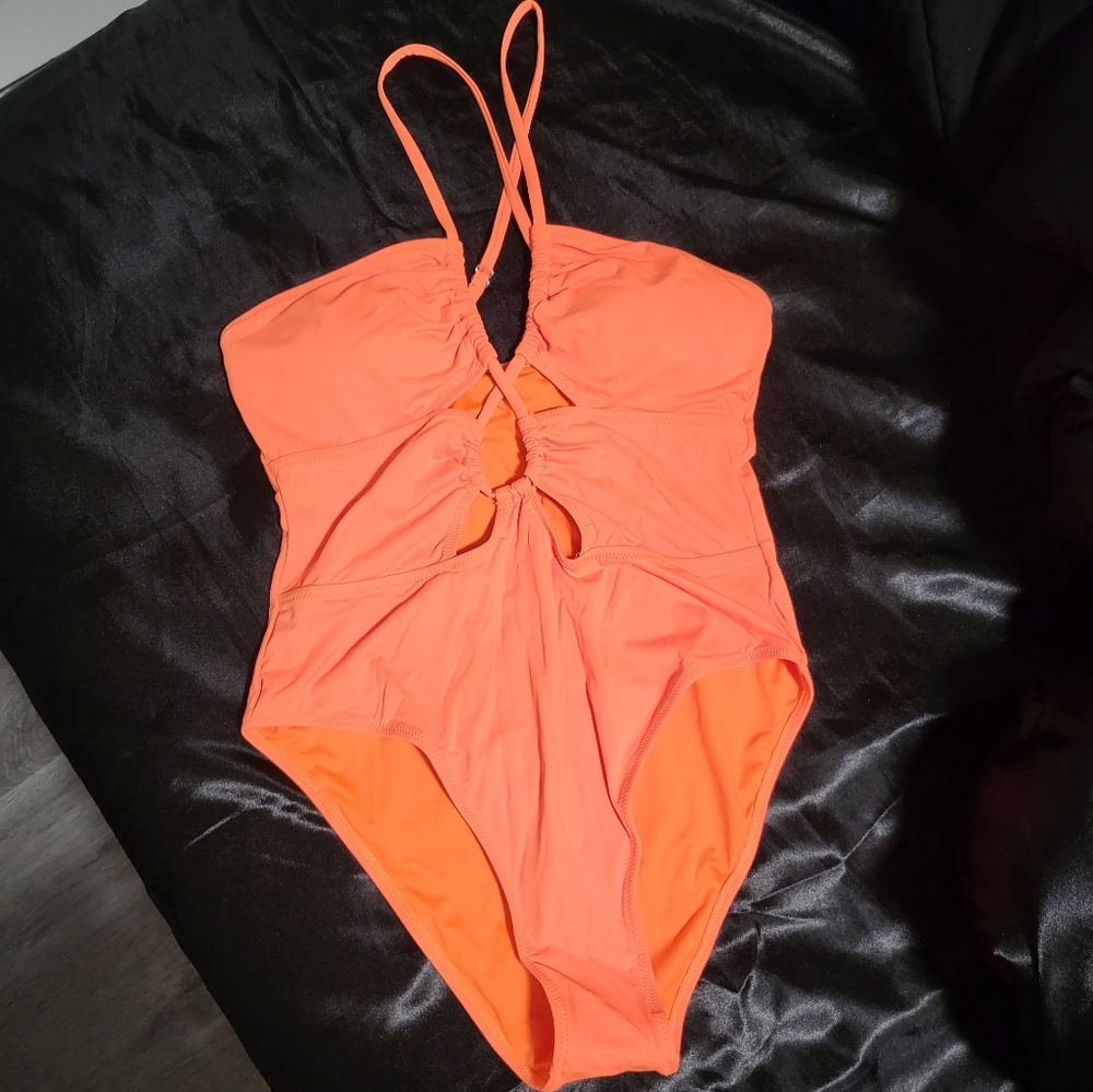 NWOT Fashion Nova Orange Swimsuit L - Picture 3 of 7